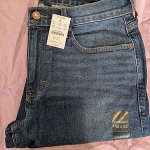 J. Crew Women's Signature Flex Straight Jeans - Dark Blue. NWT. Size 30 X 32